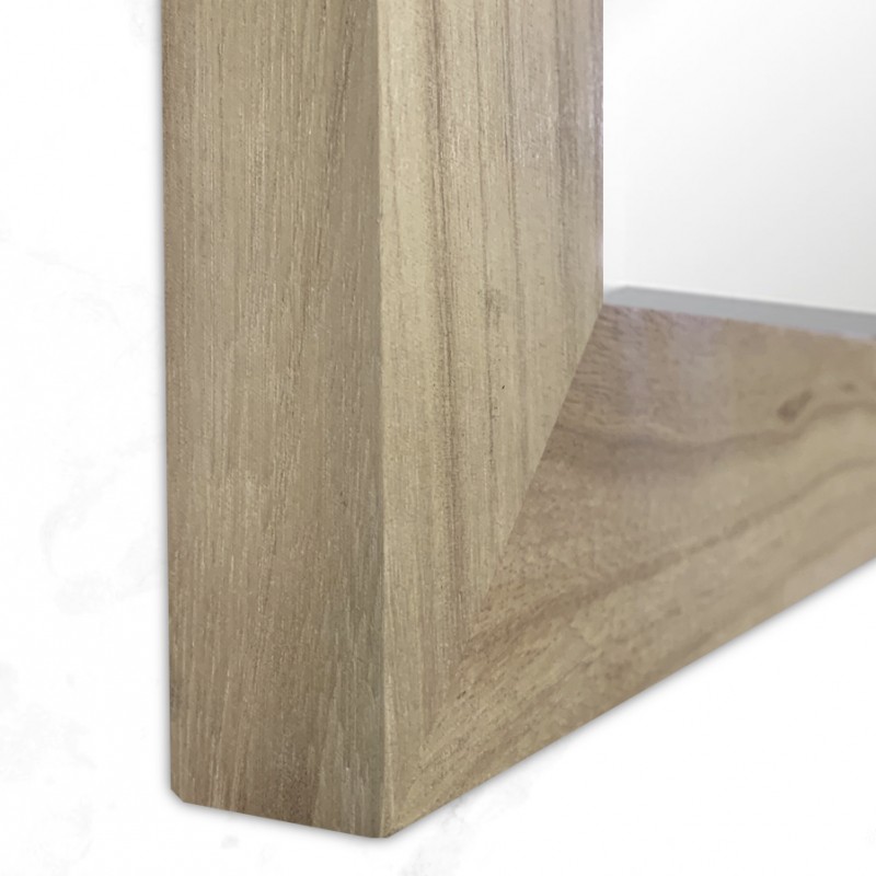 Espejo madera cruda blanco - Fagu