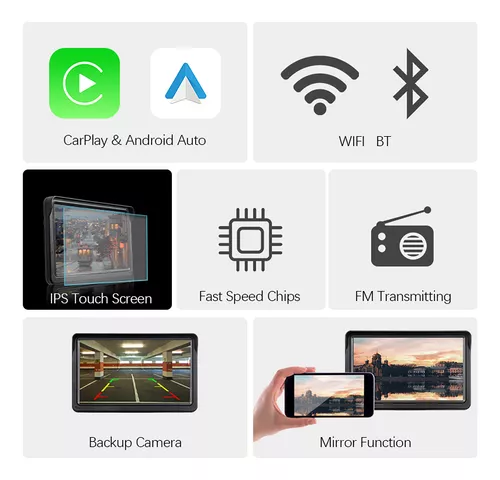 Pantalla multimedia para auto con Carplay y Android Auto con cámara de retroceso - Imagen 8