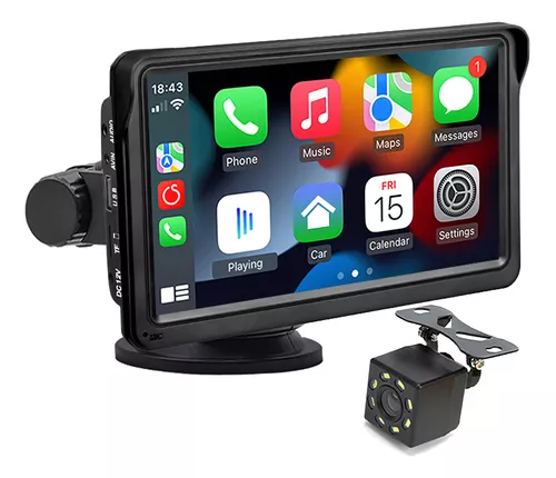 Pantalla multimedia para auto con Carplay y Android Auto con cámara de retroceso