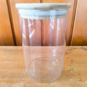 Contenedor de vidrio cilíndrico con tapa hermética [320ml]