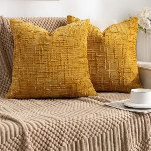 Funda Chenille con textura [Mostaza]