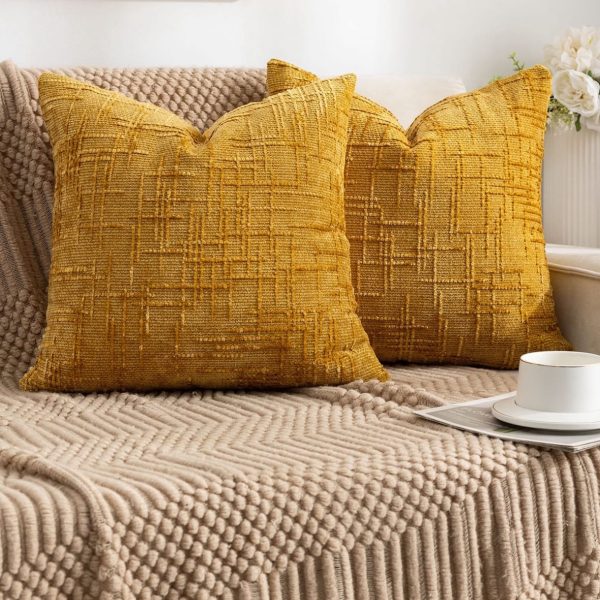Funda Chenille con textura [Mostaza]