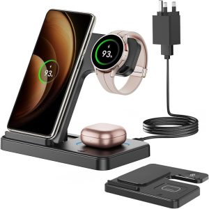 Cargador y soporte inalámbrico 3 en 1 [Negro]