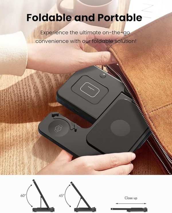 Cargador y soporte inalámbrico 3 en 1 [Negro] - Imagen 3