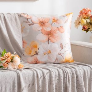 Funda cojín símil seda [Flores damasco]